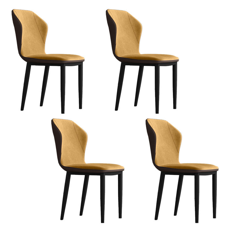 Contemporary Upholstered Wingback Side Chair Matte Finish Home Dining Chair