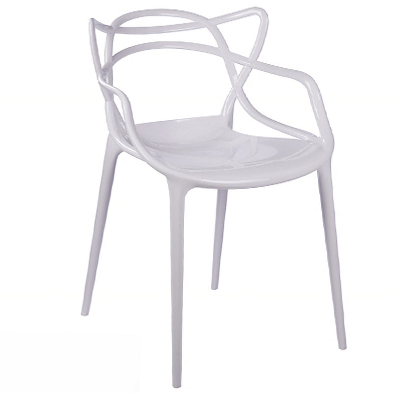 Scandinavian Design Open Back Arm Dining Chairs Plastic Side Chair