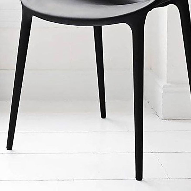 Scandinavian Design Open Back Arm Dining Chairs Plastic Side Chair