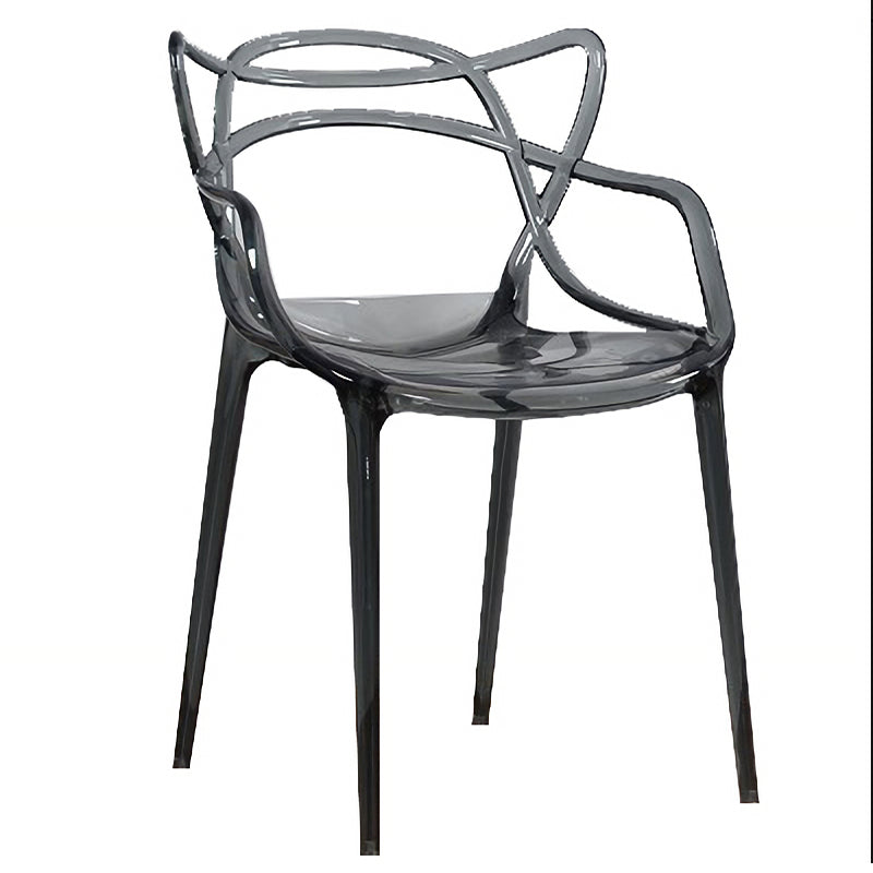 Scandinavian Design Open Back Arm Dining Chairs Plastic Side Chair