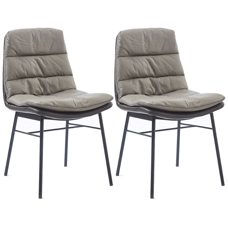 Contemporary Dining Chair Armless Chairs with Metal Legs for Kitchen