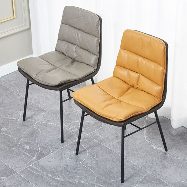 Contemporary Dining Chair Armless Chairs with Metal Legs for Kitchen