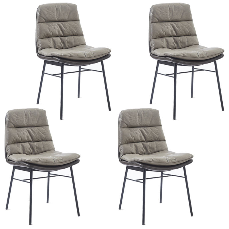 Contemporary Dining Chair Armless Chairs with Metal Legs for Kitchen