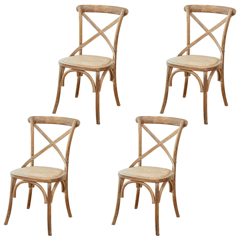 Traditional Wood Kitchen Dining Room Chair Cross Back Side Chair