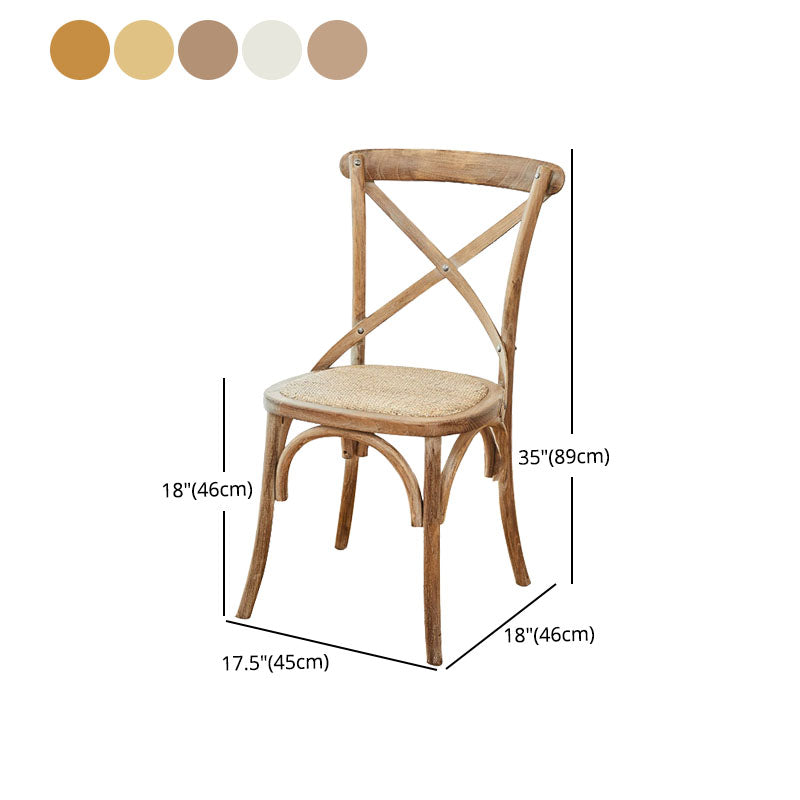 Traditional Wood Kitchen Dining Room Chair Cross Back Side Chair