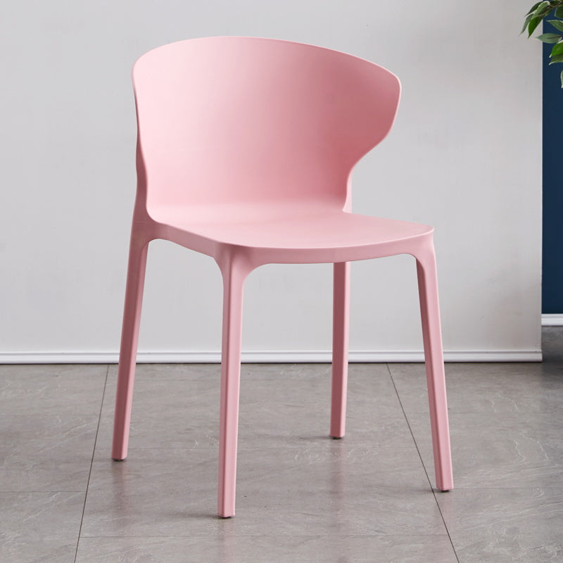 Scandinavian Plastic Dining Armless Chair Wingback Side Chair