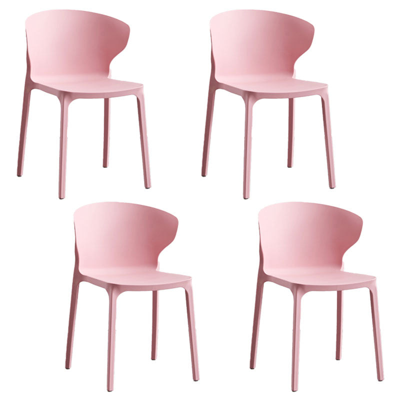 Scandinavian Plastic Dining Armless Chair Wingback Side Chair