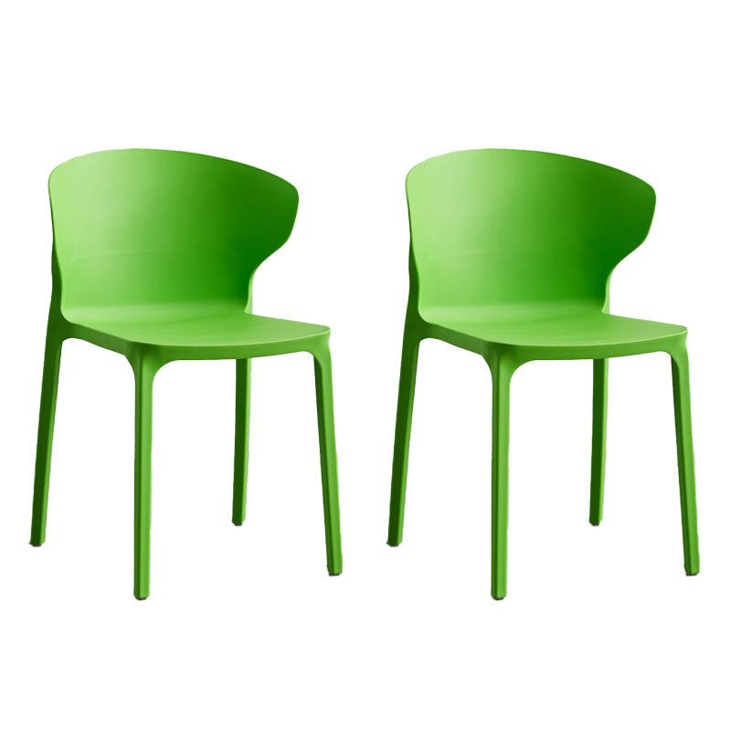 Scandinavian Plastic Dining Armless Chair Wingback Side Chair