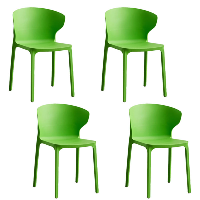 Scandinavian Plastic Dining Armless Chair Wingback Side Chair