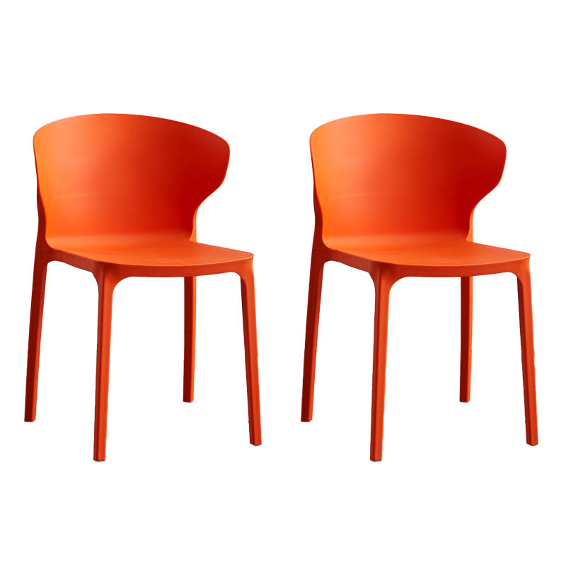 Scandinavian Plastic Dining Armless Chair Wingback Side Chair