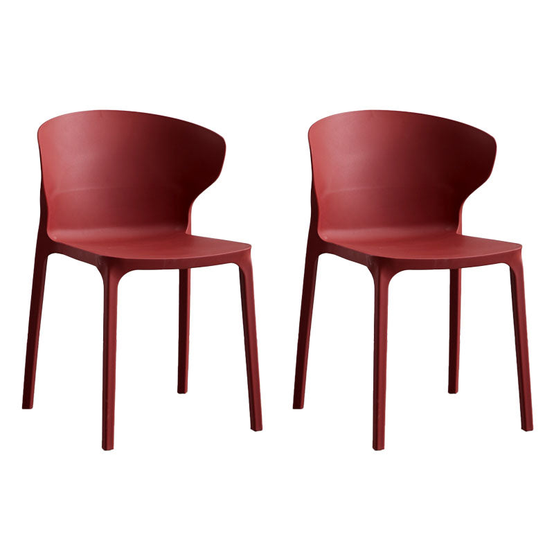 Scandinavian Plastic Dining Armless Chair Wingback Side Chair