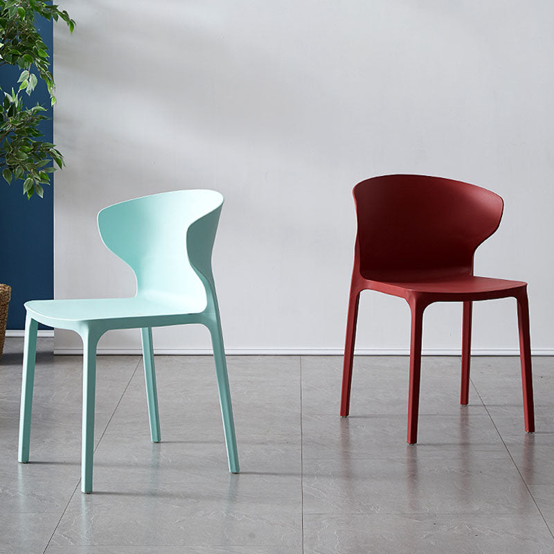 Scandinavian Plastic Dining Armless Chair Wingback Side Chair