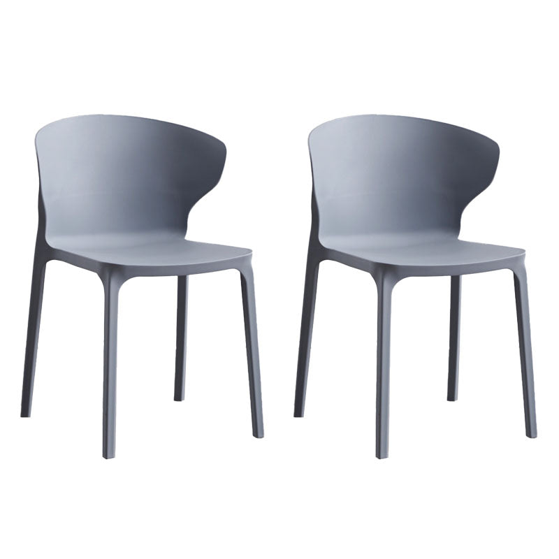 Scandinavian Plastic Dining Armless Chair Wingback Side Chair