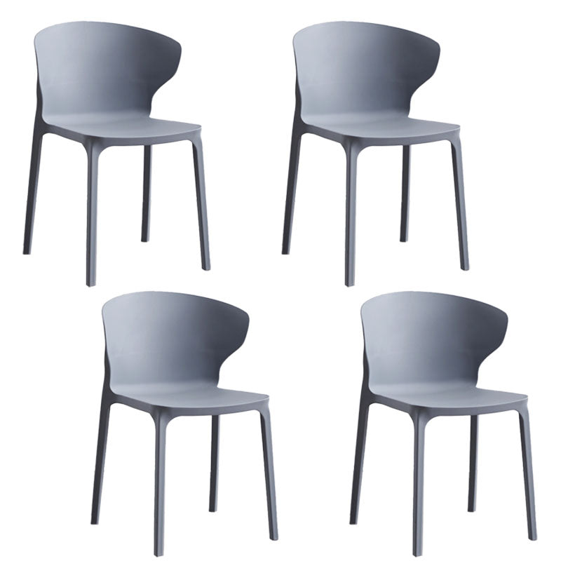 Scandinavian Plastic Dining Armless Chair Wingback Side Chair