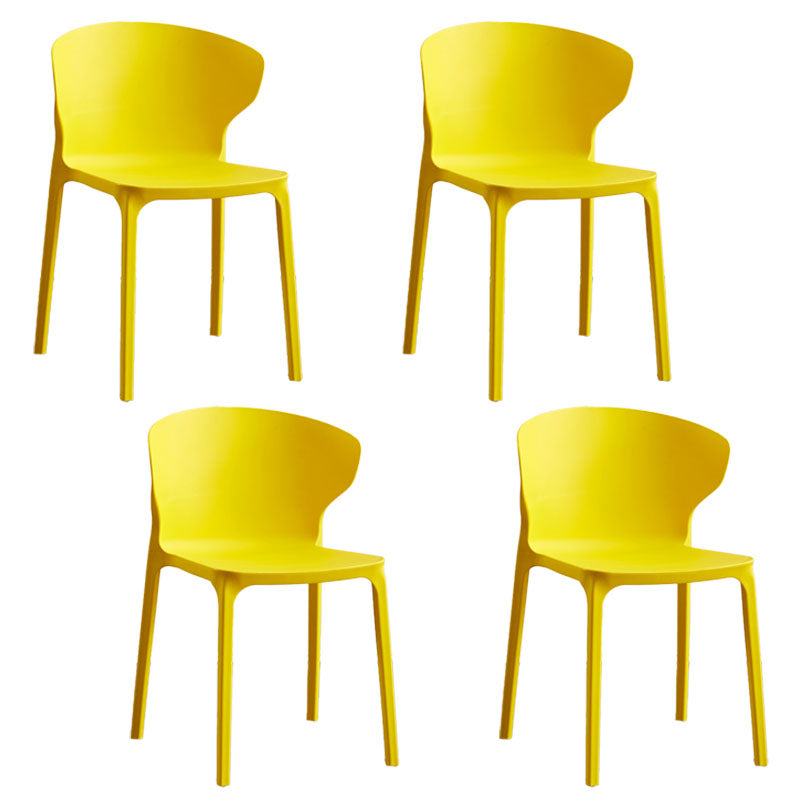 Scandinavian Plastic Dining Armless Chair Wingback Side Chair