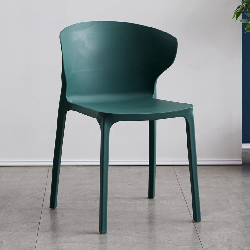 Scandinavian Plastic Dining Armless Chair Wingback Side Chair