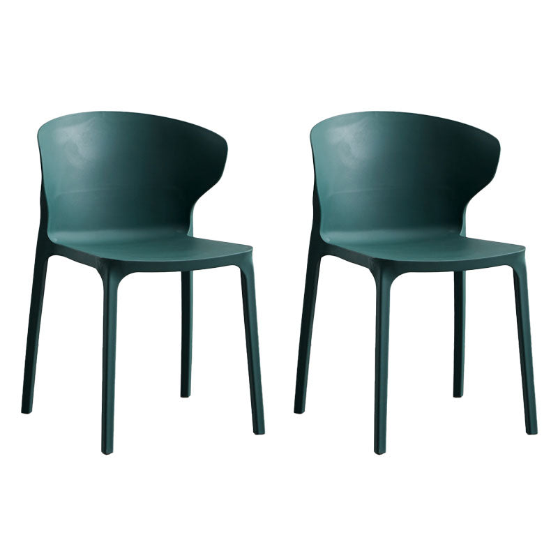 Scandinavian Plastic Dining Armless Chair Wingback Side Chair