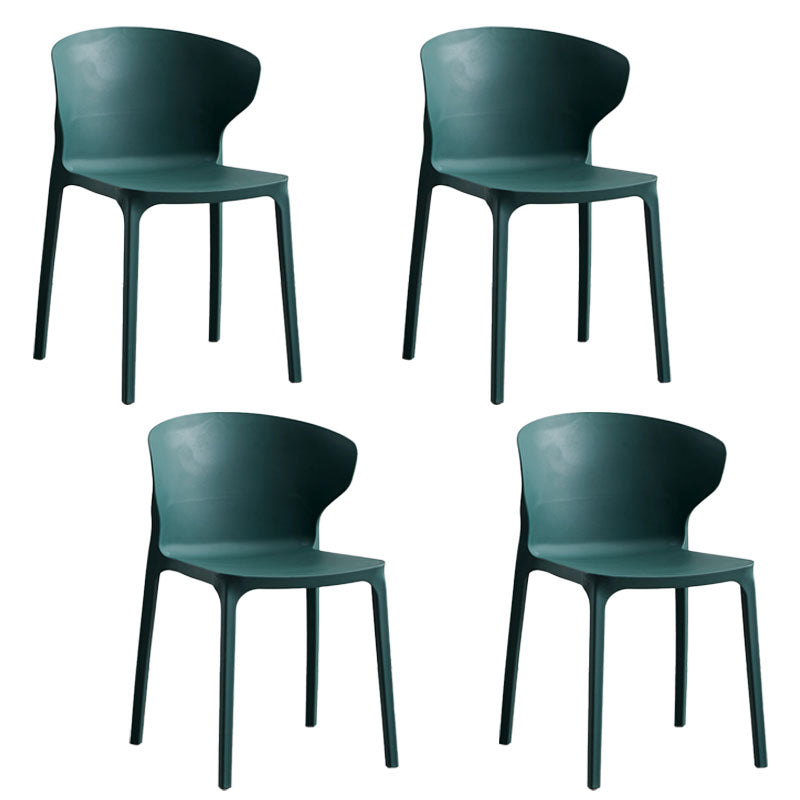 Scandinavian Plastic Dining Armless Chair Wingback Side Chair