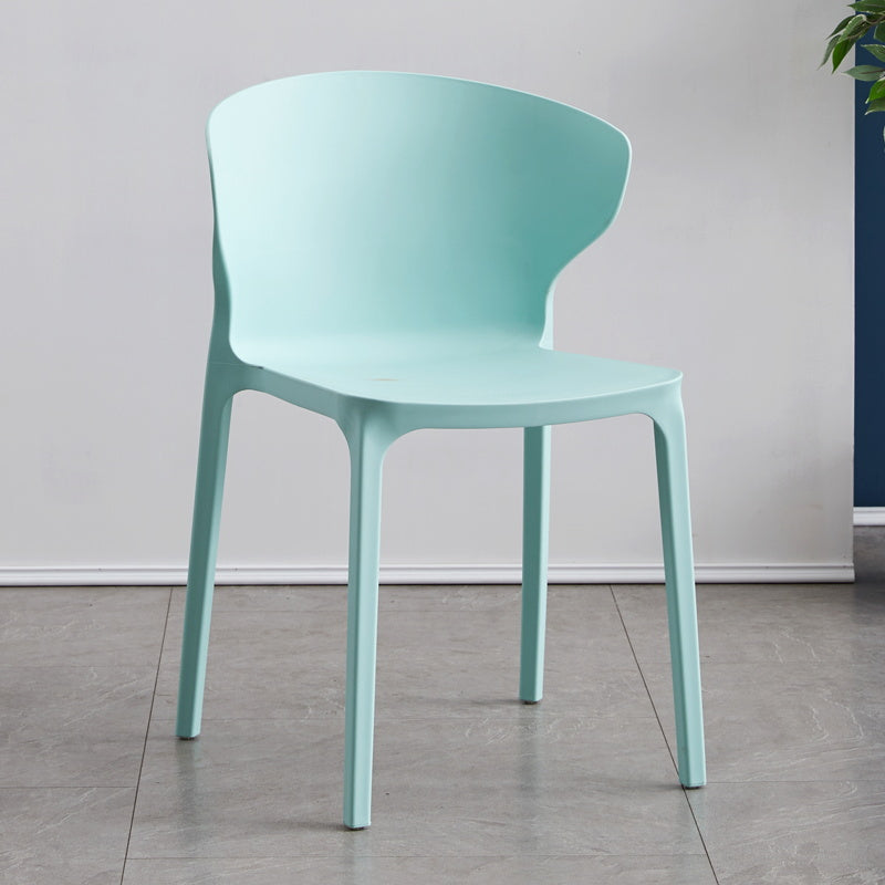 Scandinavian Plastic Dining Armless Chair Wingback Side Chair