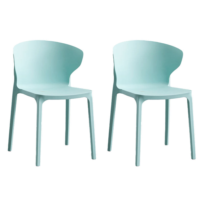 Scandinavian Plastic Dining Armless Chair Wingback Side Chair