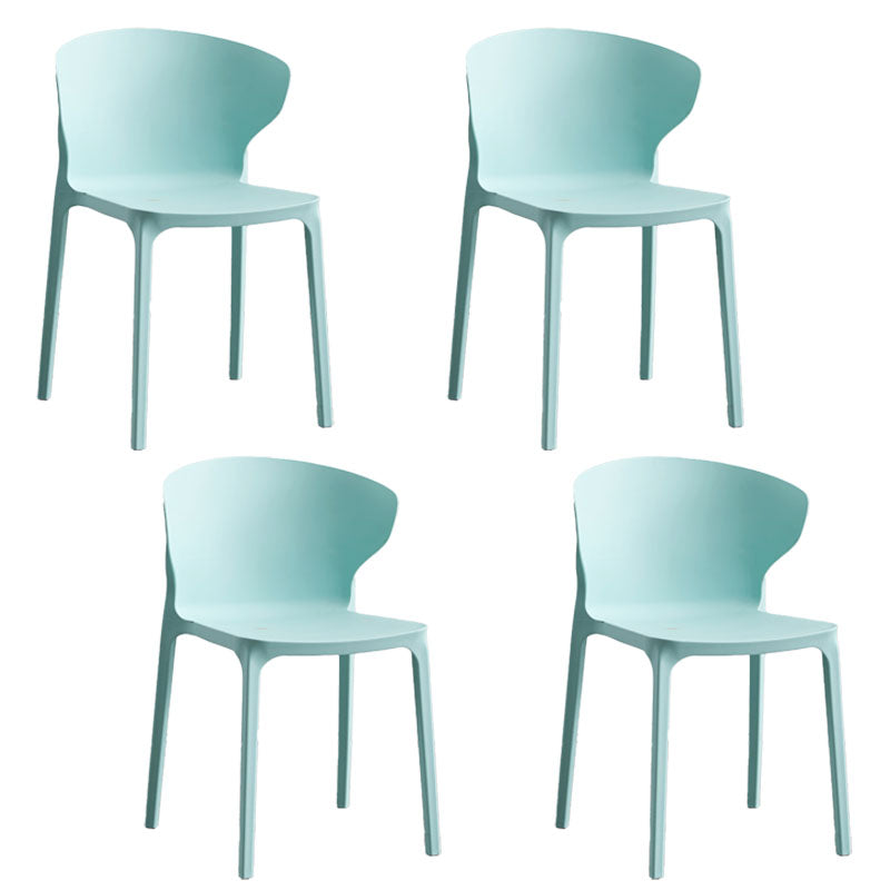 Scandinavian Plastic Dining Armless Chair Wingback Side Chair