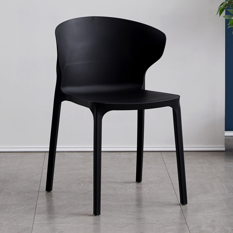 Scandinavian Plastic Dining Armless Chair Wingback Side Chair