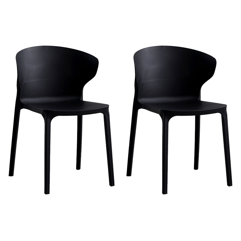 Scandinavian Plastic Dining Armless Chair Wingback Side Chair