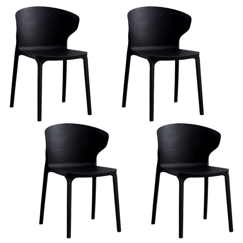 Scandinavian Plastic Dining Armless Chair Wingback Side Chair