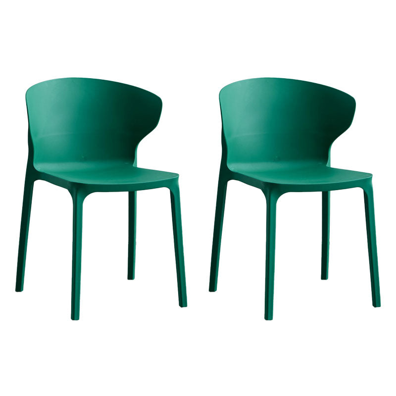 Scandinavian Plastic Dining Armless Chair Wingback Side Chair