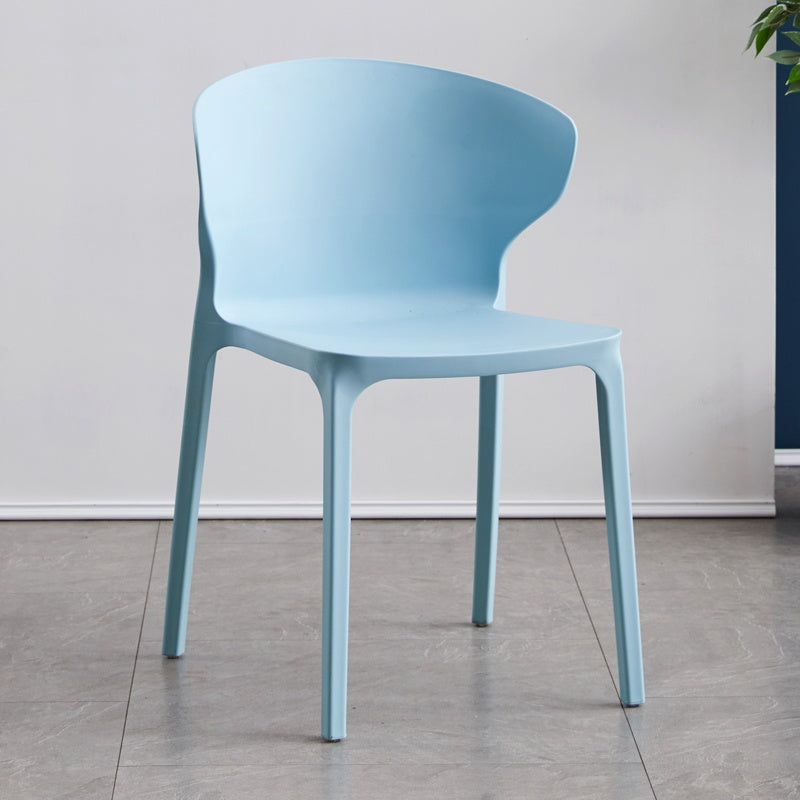 Scandinavian Plastic Dining Armless Chair Wingback Side Chair