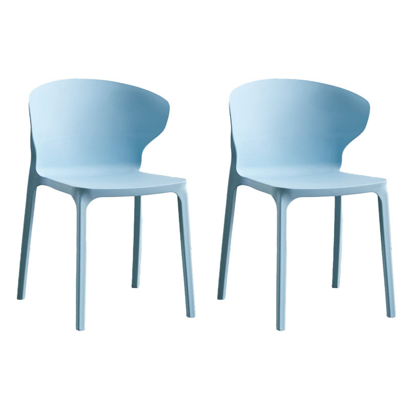 Scandinavian Plastic Dining Armless Chair Wingback Side Chair