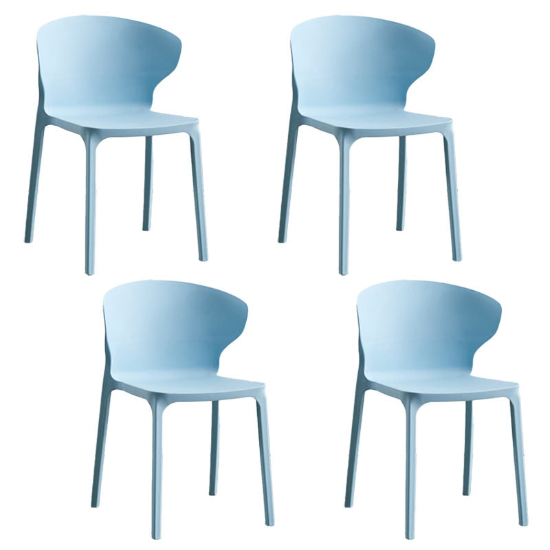 Scandinavian Plastic Dining Armless Chair Wingback Side Chair