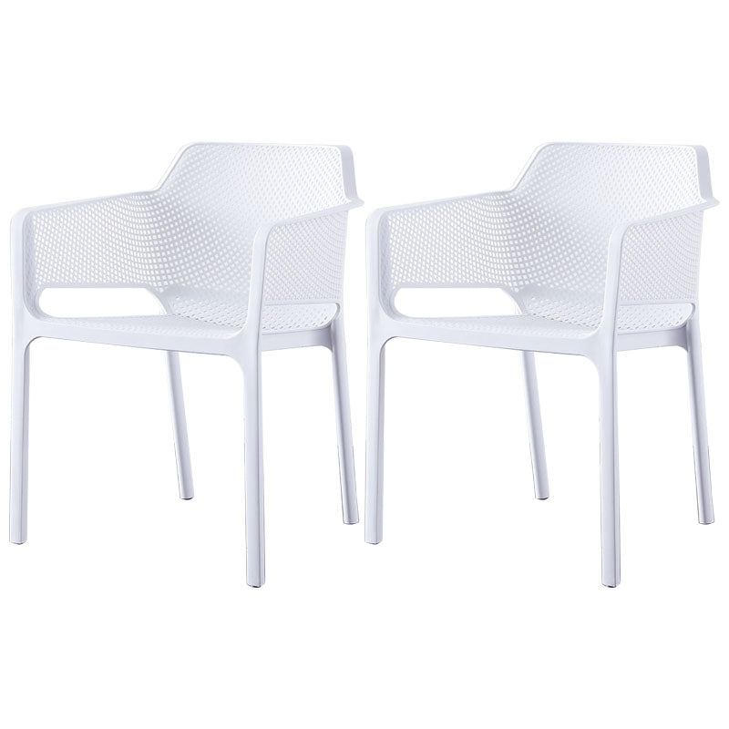 Scandinavian Plastic Kitchen Dining Room Arm Chair Solid Back Chair