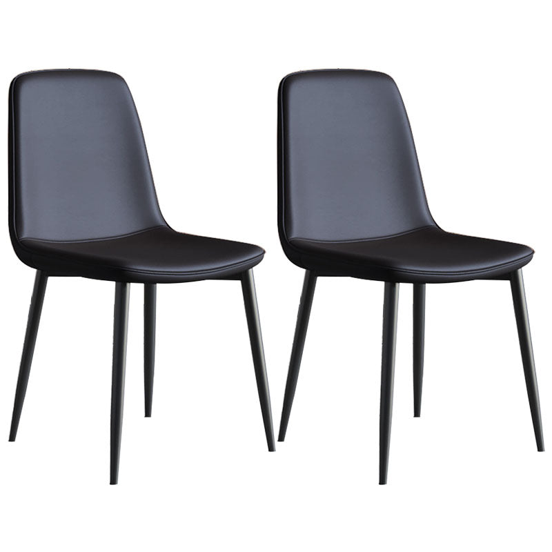 Contemporary Style Dining Chair Armless Chairs with Metal Legs for Kitchen