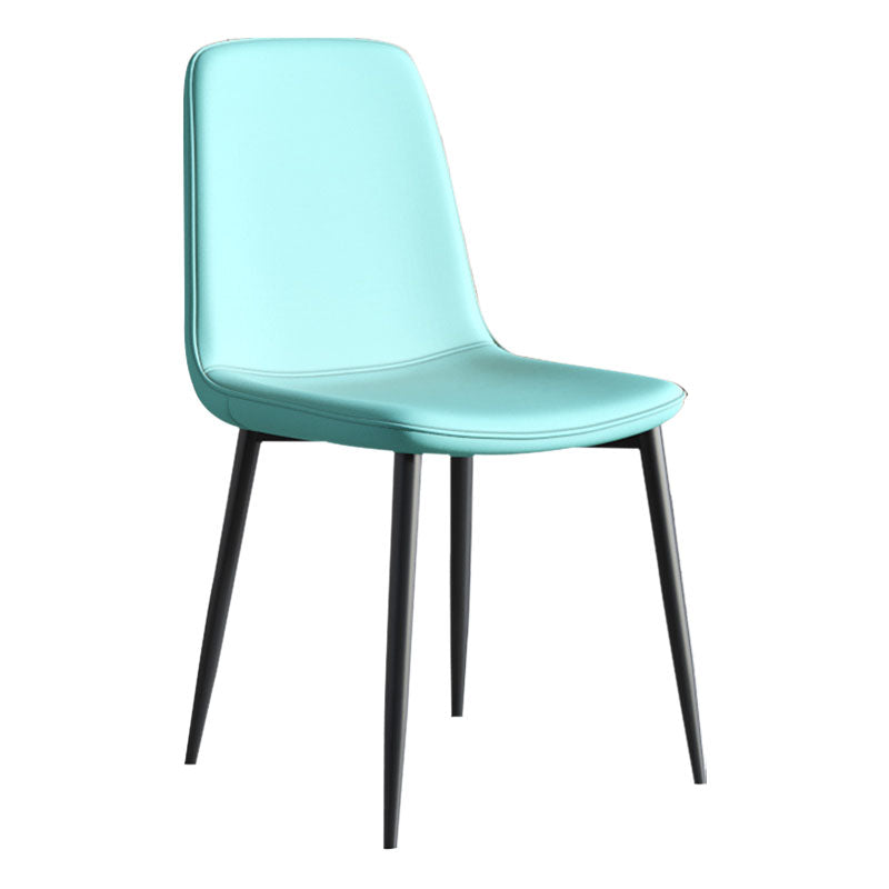 Contemporary Style Dining Chair Armless Chairs with Metal Legs for Kitchen