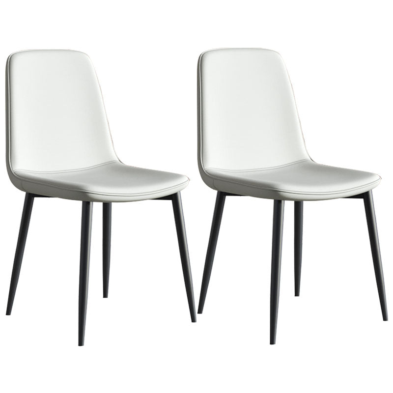 Contemporary Style Dining Chair Armless Chairs with Metal Legs for Kitchen