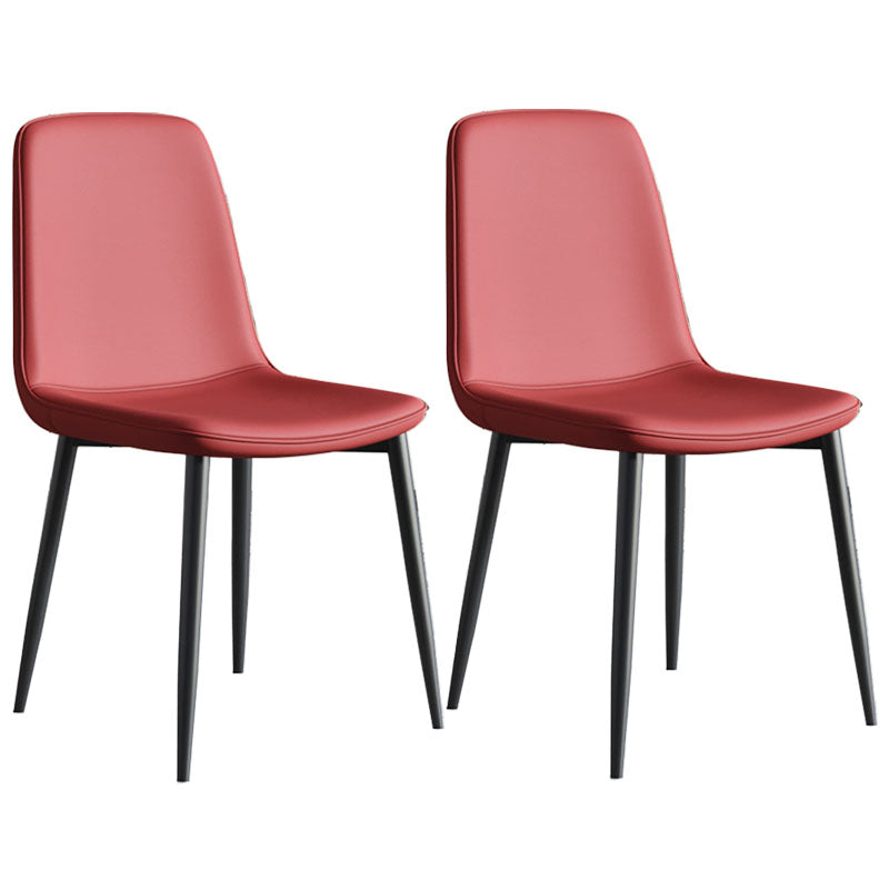 Contemporary Style Dining Chair Armless Chairs with Metal Legs for Kitchen