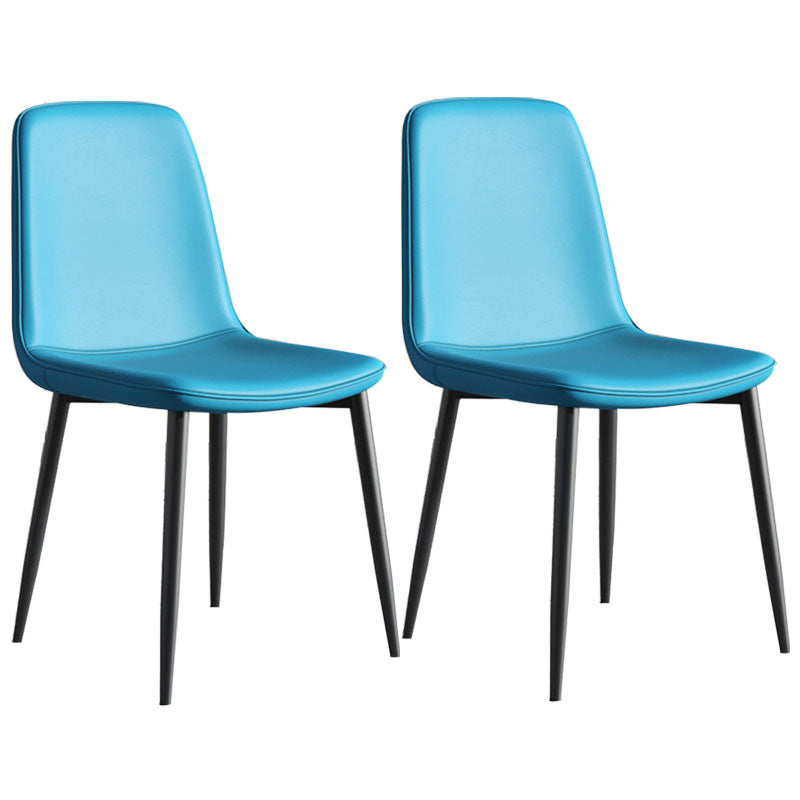 Contemporary Style Dining Chair Armless Chairs with Metal Legs for Kitchen