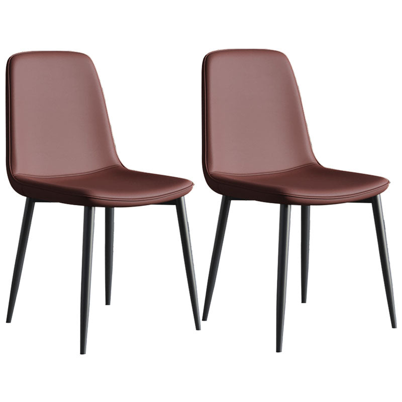 Contemporary Style Dining Chair Armless Chairs with Metal Legs for Kitchen