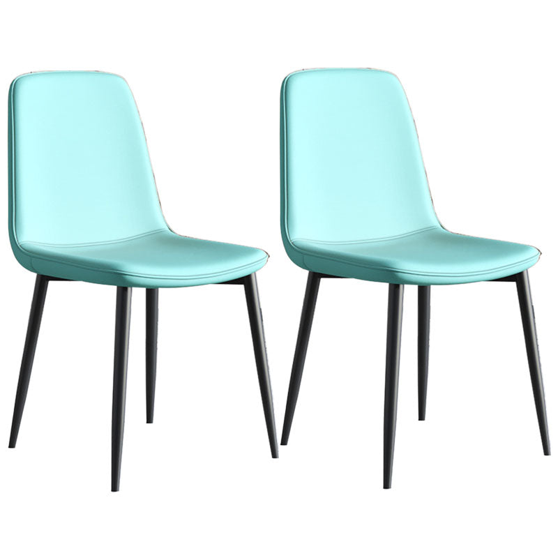 Contemporary Style Dining Chair Armless Chairs with Metal Legs for Kitchen