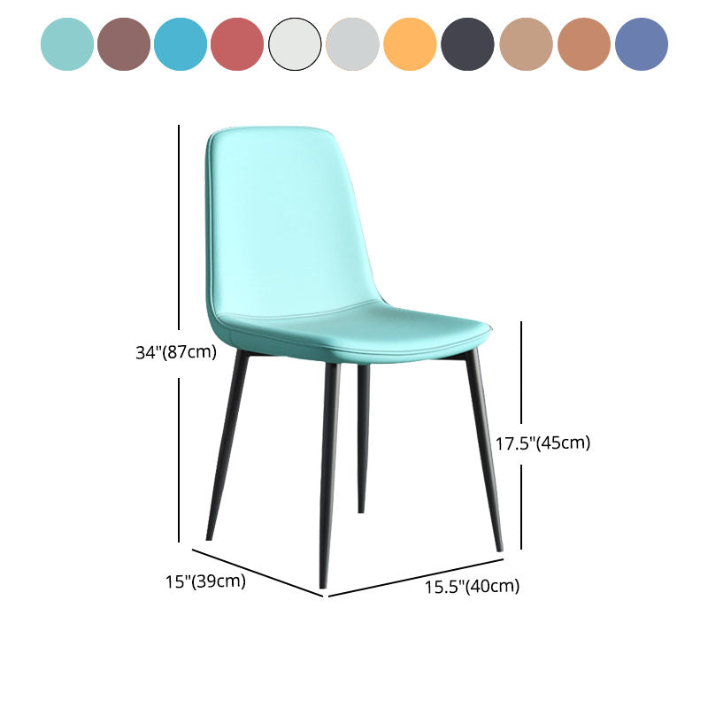 Contemporary Style Dining Chair Armless Chairs with Metal Legs for Kitchen