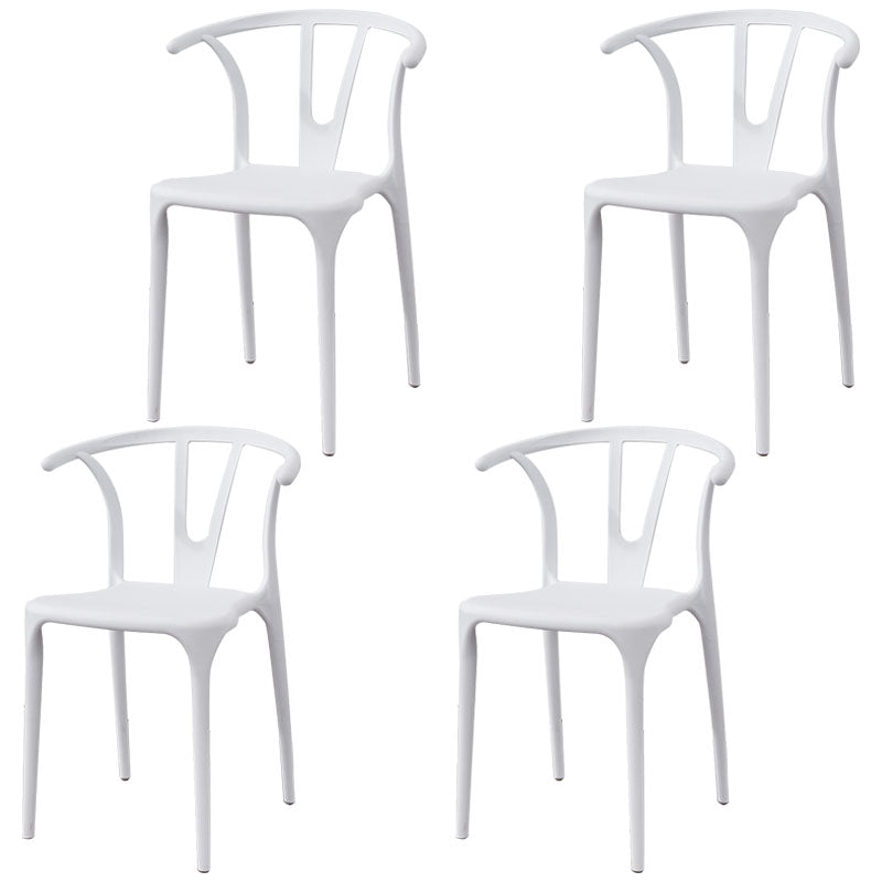 Modern Style Stackable Chair Dining Armless Chair with Plastic Legs for Kitchen