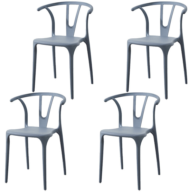 Modern Style Stackable Chair Dining Armless Chair with Plastic Legs for Kitchen