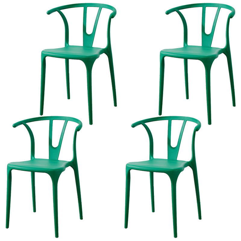 Modern Style Stackable Chair Dining Armless Chair with Plastic Legs for Kitchen