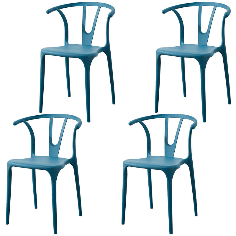 Modern Style Stackable Chair Dining Armless Chair with Plastic Legs for Kitchen