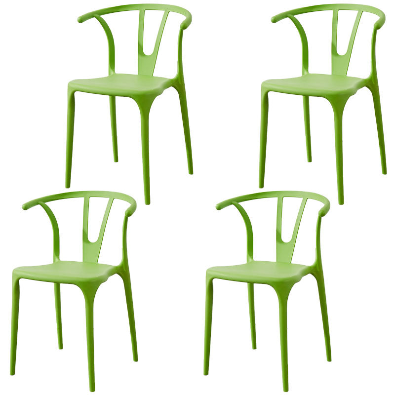 Modern Style Stackable Chair Dining Armless Chair with Plastic Legs for Kitchen