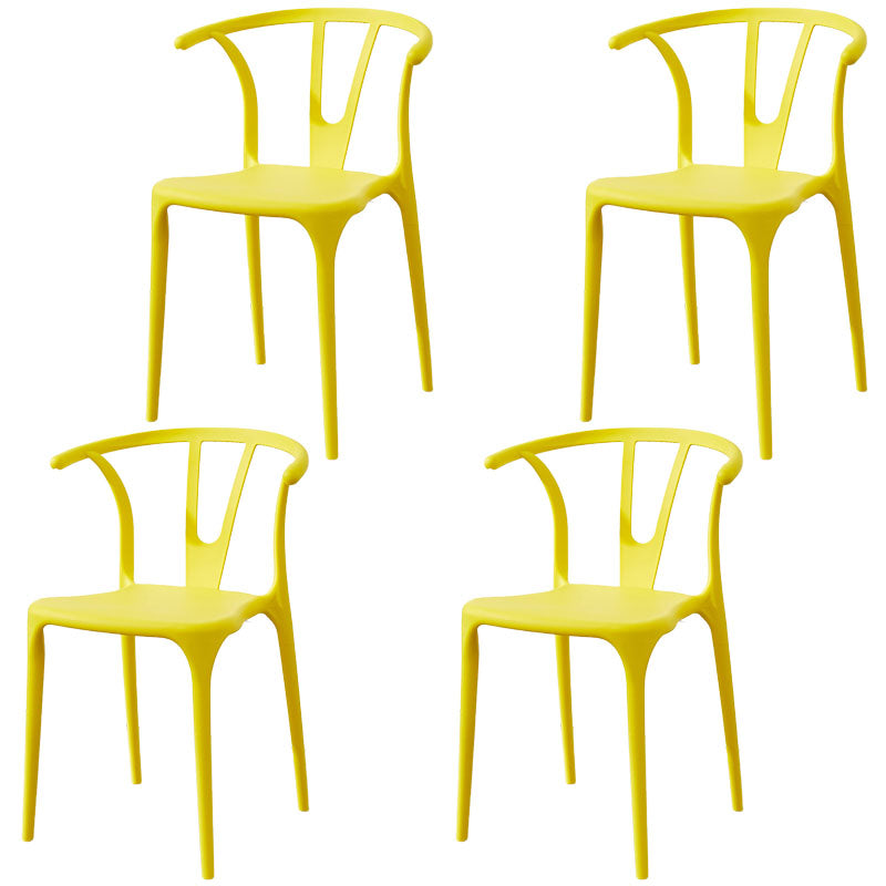 Modern Style Stackable Chair Dining Armless Chair with Plastic Legs for Kitchen