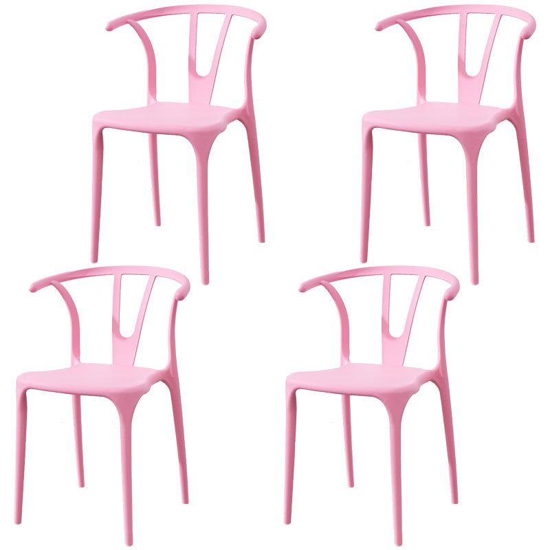 Modern Style Stackable Chair Dining Armless Chair with Plastic Legs for Kitchen