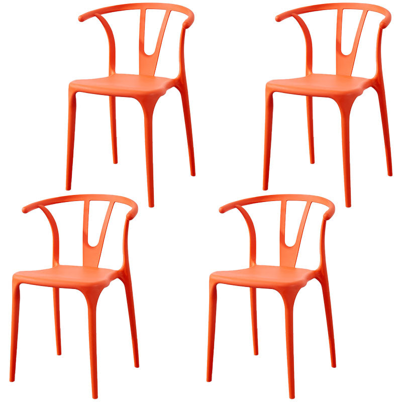 Modern Style Stackable Chair Dining Armless Chair with Plastic Legs for Kitchen