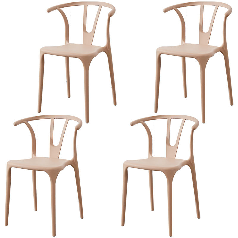 Modern Style Stackable Chair Dining Armless Chair with Plastic Legs for Kitchen